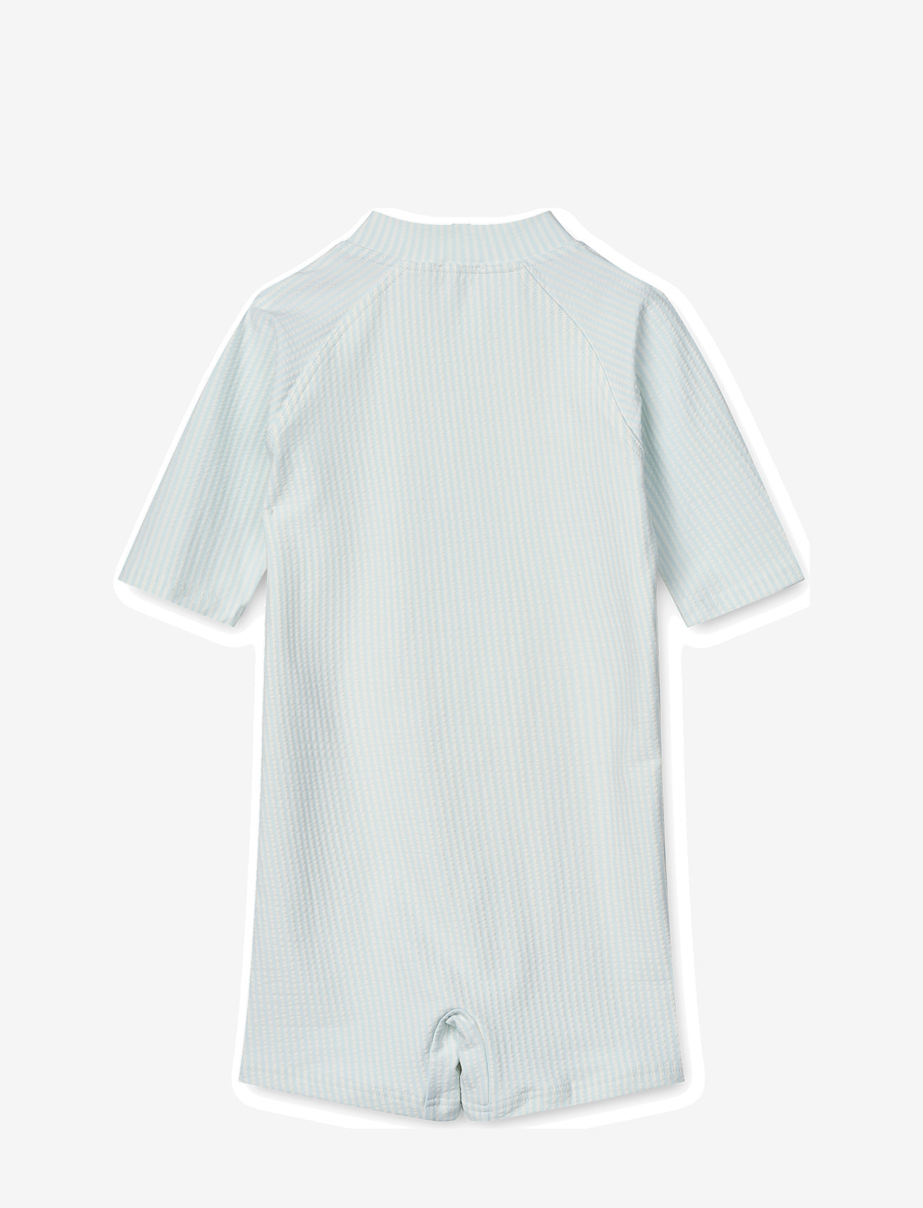 Liewood - Max Seersucker Shortsleeve Swim Jumpsuit - badedragter - y/d stripe pure sky / creme de la creme - 1