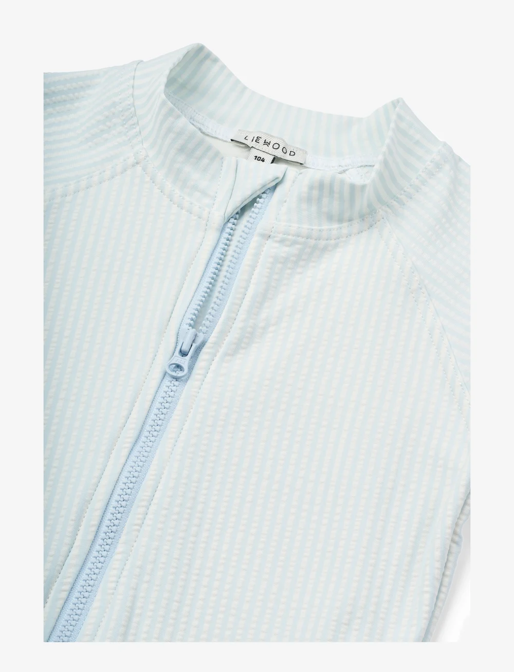 Liewood - Max Seersucker Shortsleeve Swim Jumpsuit - badedragter - y/d stripe pure sky / creme de la creme - 2