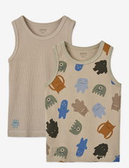 Faris printed tank top 2-pack mix - MONSTER / MIST MIX