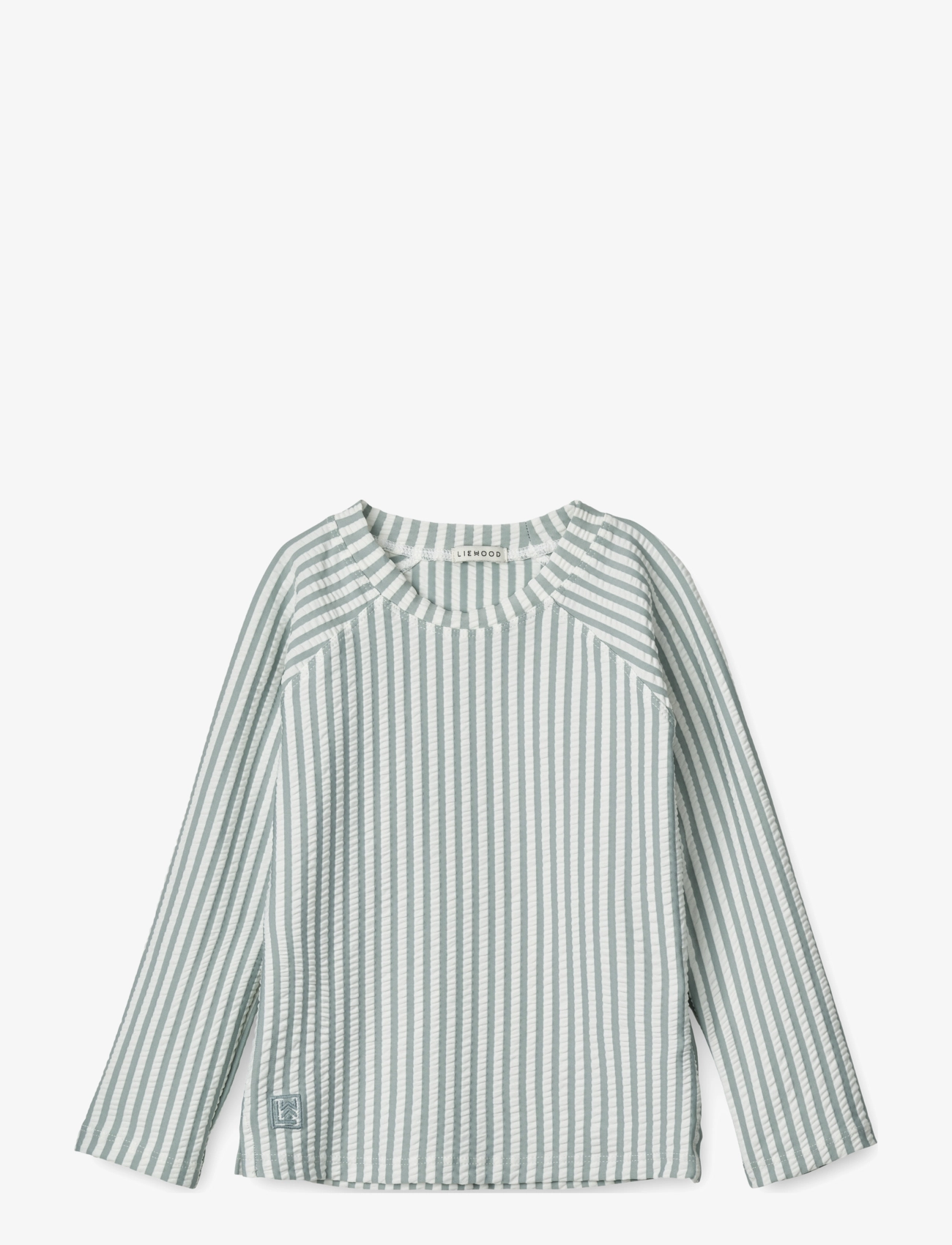 Liewood Noah seersucker swim tee - 4 for 3 - Y/D STRIPE: SEA BLUE/WHITE / green