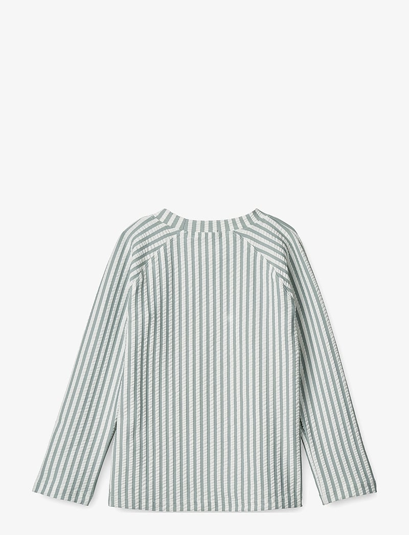 Liewood - Noah seersucker swim tee - bade-oberteile - y/d stripe: sea blue/white - 1