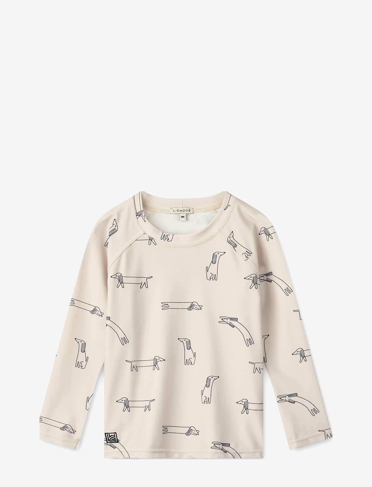 Liewood Noah Printed Longsleeve Swim Tee - Swim tops - DOG / SANDY / cream