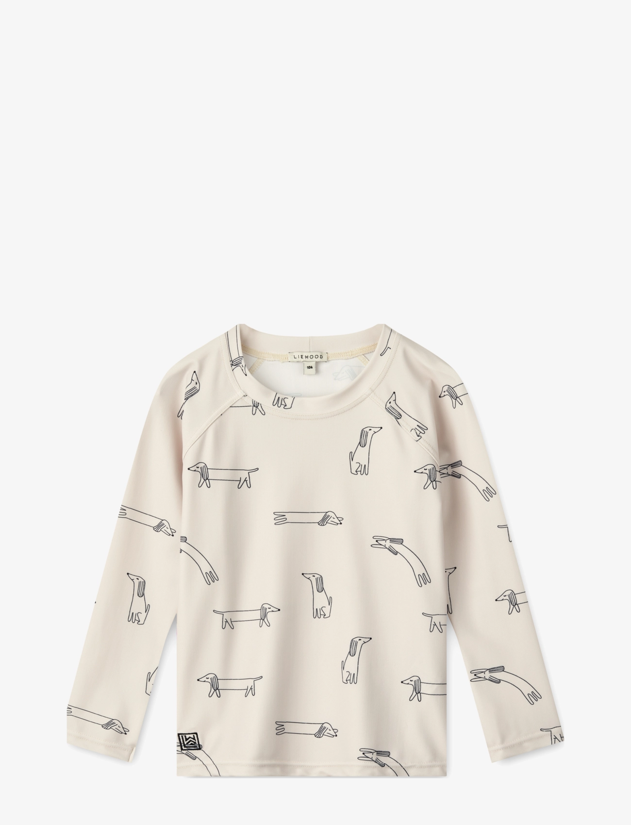 Liewood Noah Printed Longsleeve Swim Tee - 4 for 3 - DOG / SANDY / cream