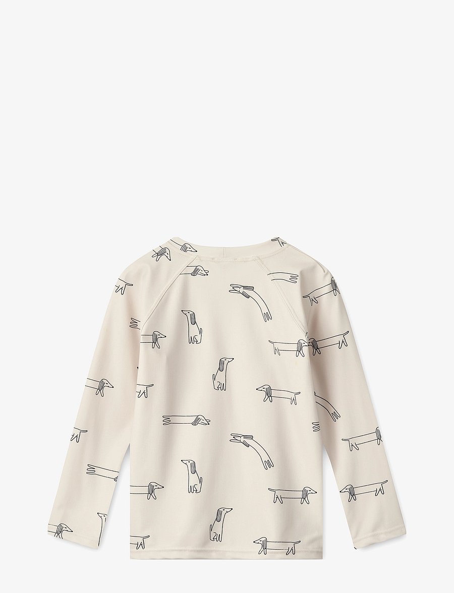 Liewood - Noah Printed Longsleeve Swim Tee - peldkostīmu augšas - dog / sandy - 1