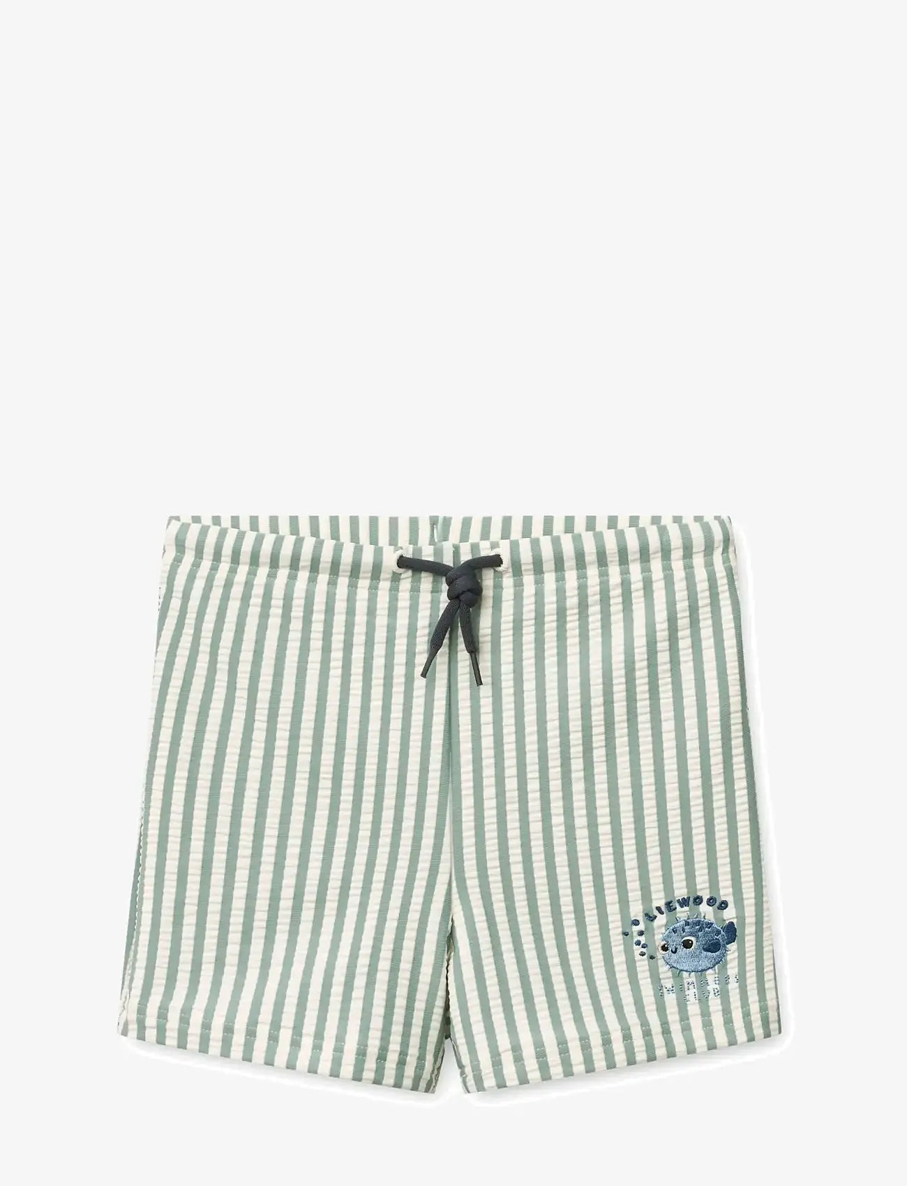 Liewood - Otto Seersucker Swim Pants - swimshorts - y/d stripe peppermint / creme de la creme - 0