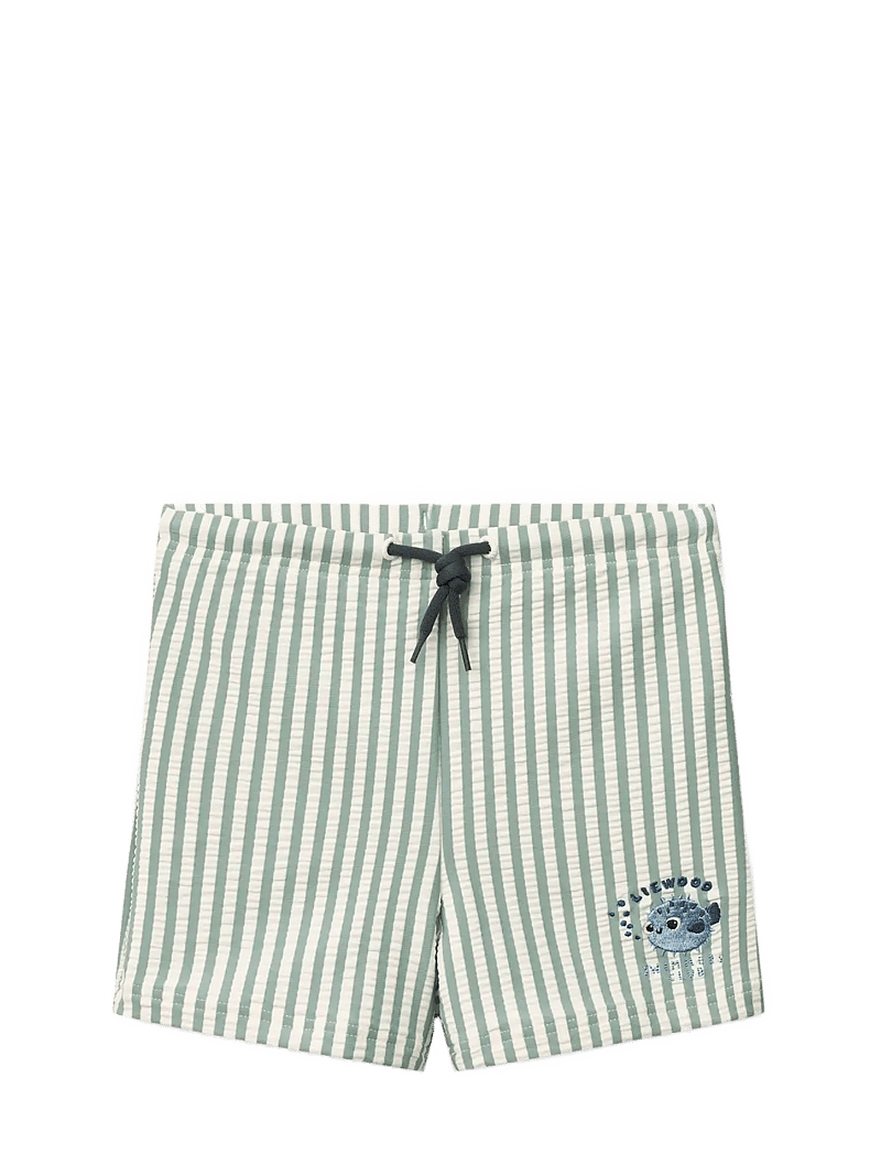 Liewood - Otto seersucker swim pants - badebukser - y/d stripe peppermint / creme de la creme - 0