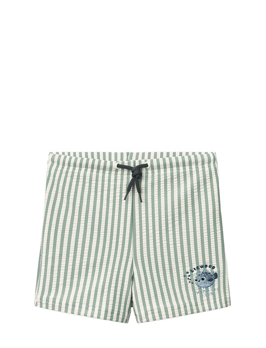 Liewood - Otto Seersucker Swim Pants - badbyxor - y/d stripe peppermint / creme de la creme - 0