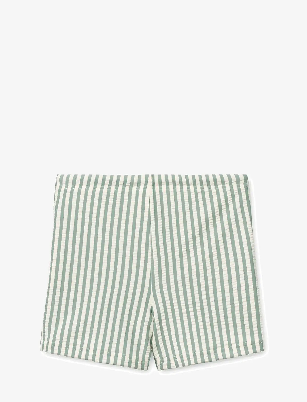 Liewood - Otto Seersucker Swim Pants - swimshorts - y/d stripe peppermint / creme de la creme - 1