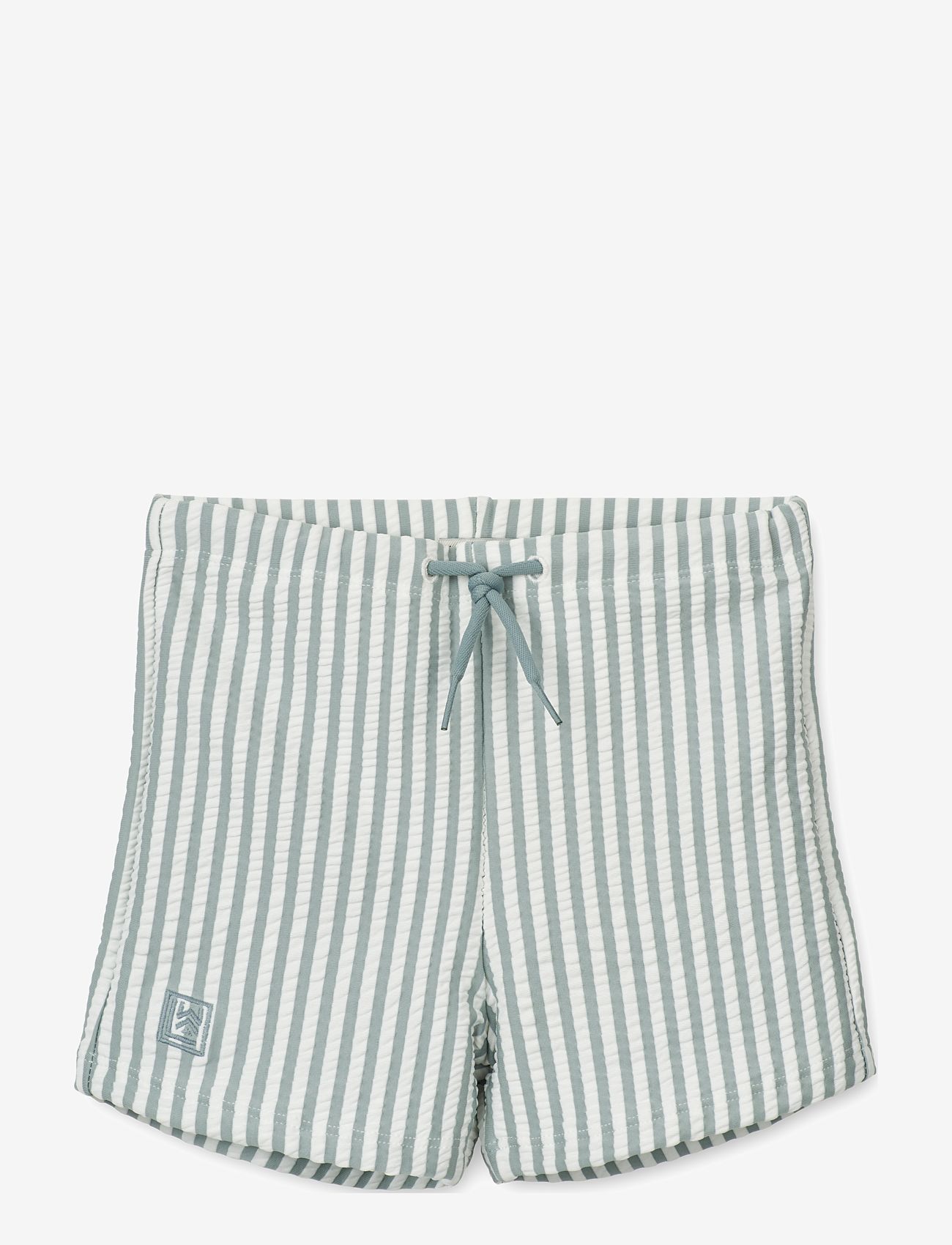 Liewood - Otto seersucker swim pants - swimshorts - y/d stripe: sea blue/white - 1