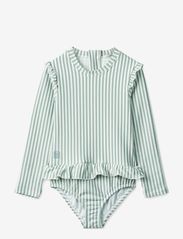 Liewood - Sille seersucker swimsuit - letnie okazje - y/d stripe: sea blue/white - 0