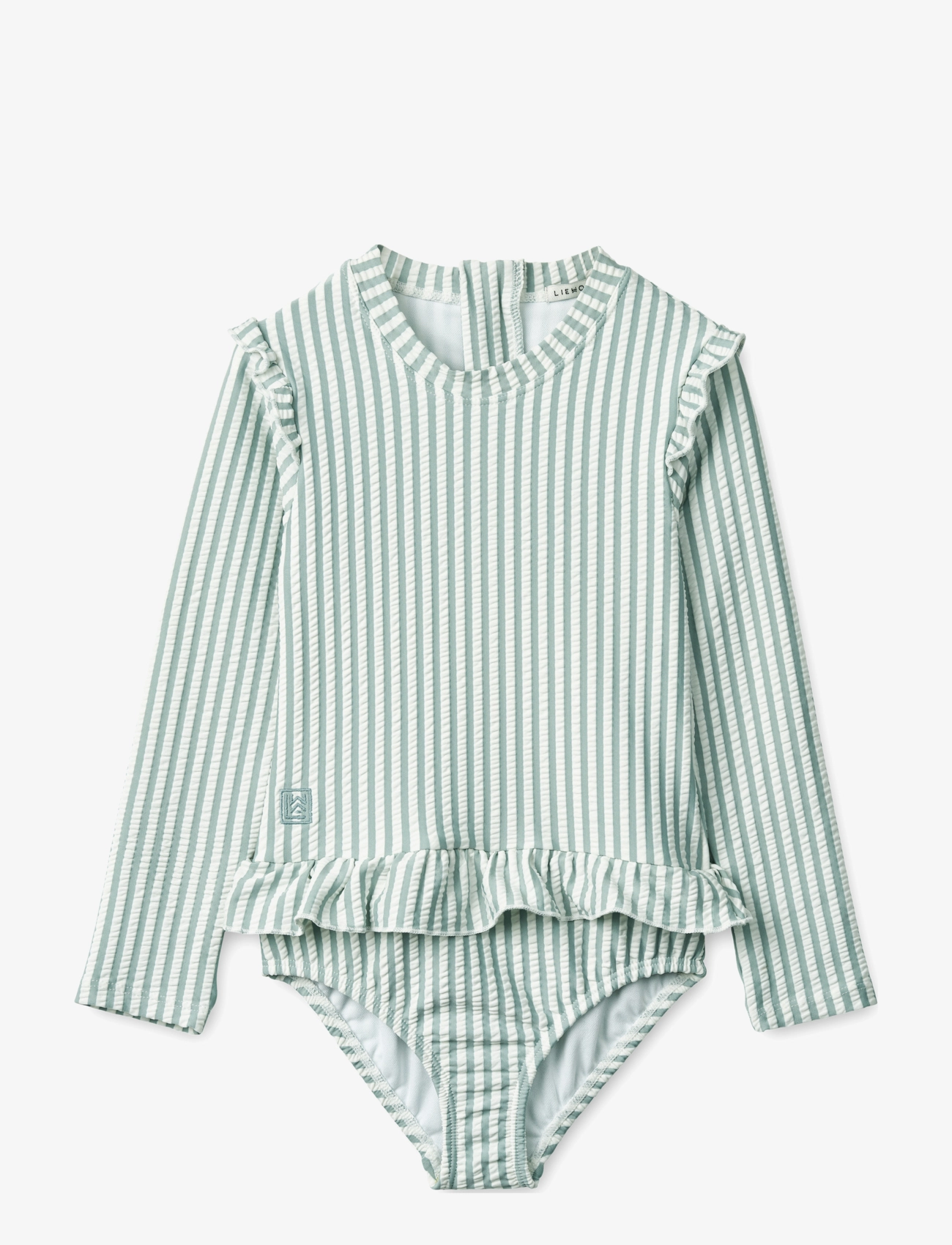 Sille seersucker swimsuit - Y/D STRIPE: SEA BLUE/WHITE