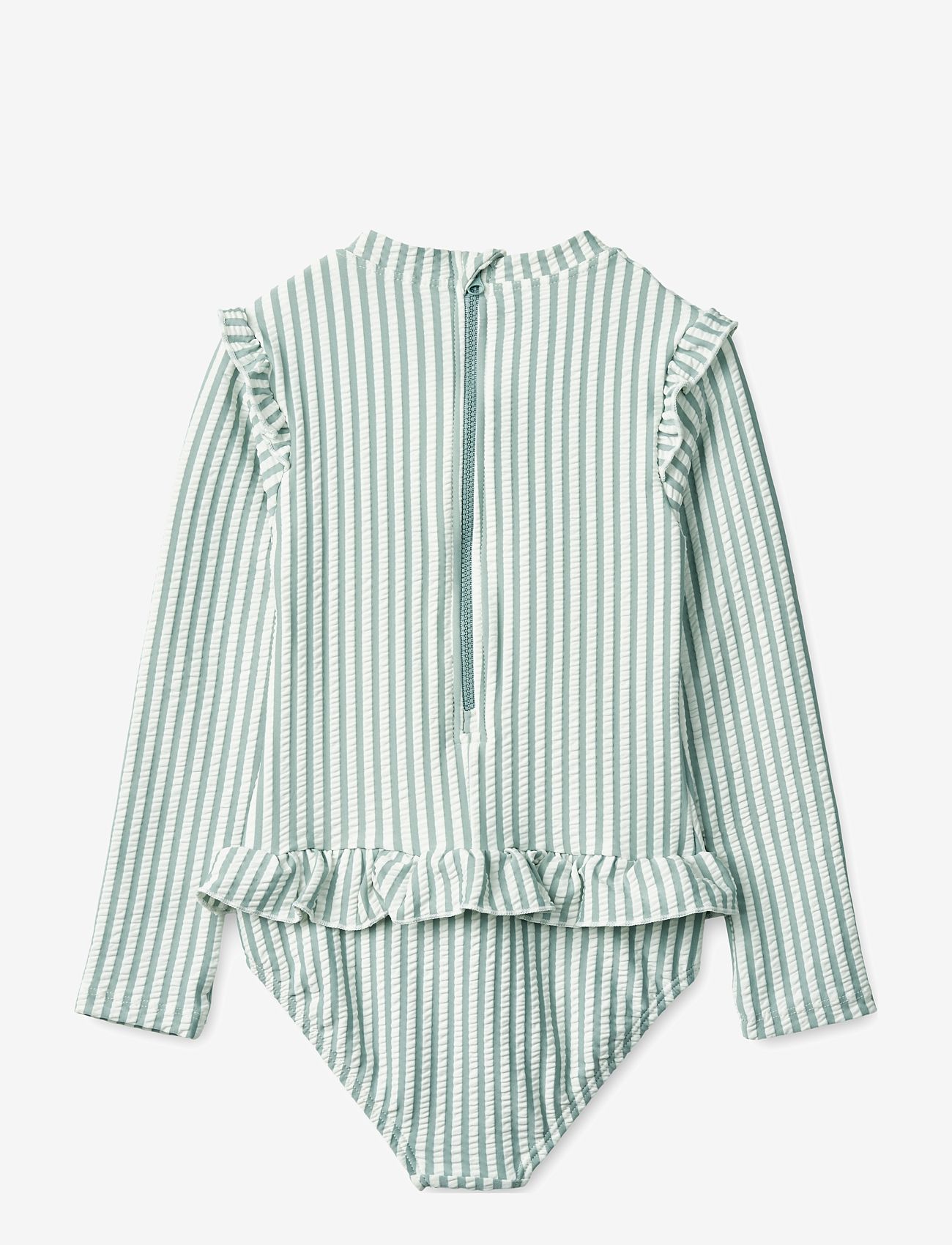 Liewood - Sille seersucker swimsuit - sommerschnäppchen - y/d stripe: sea blue/white - 1
