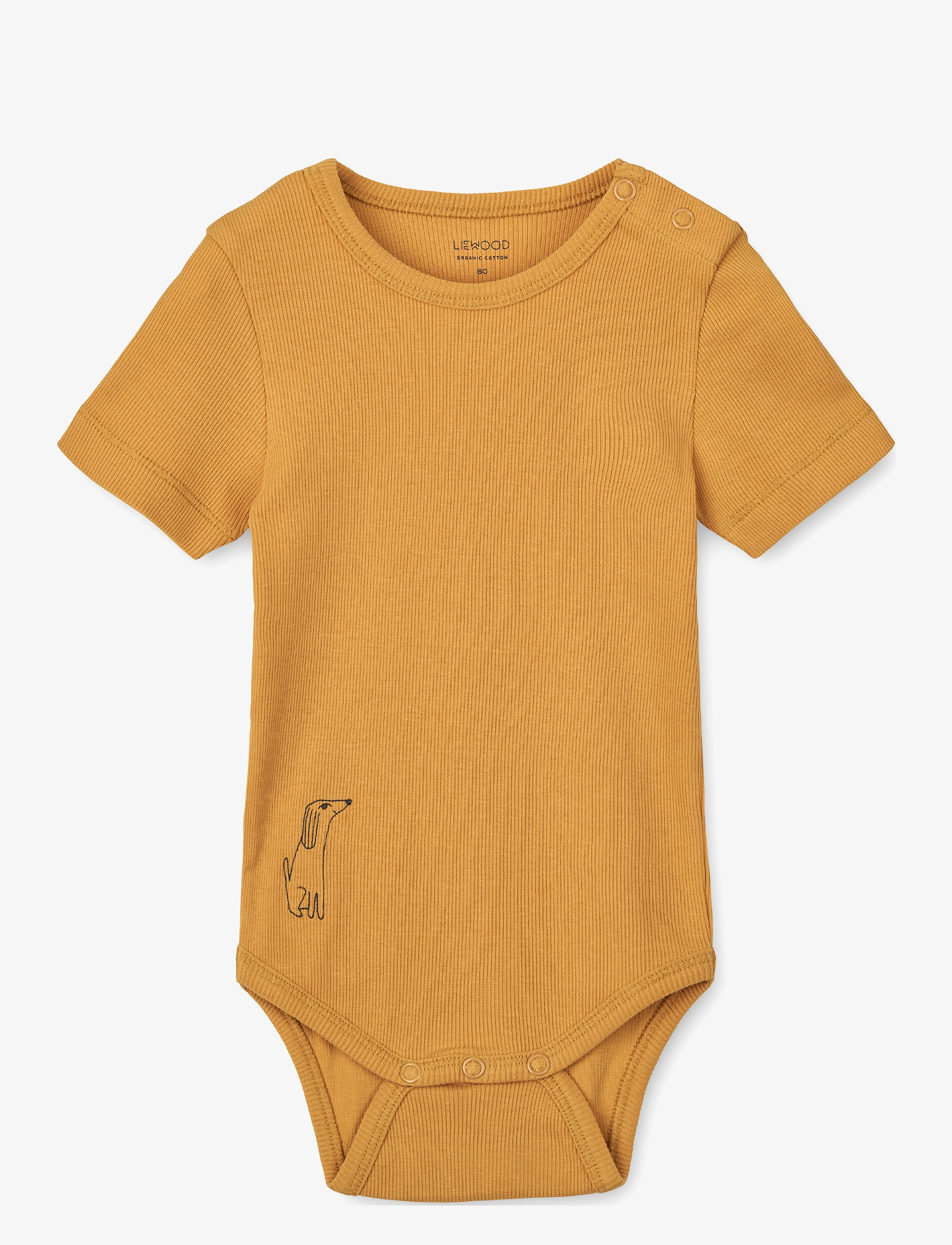 Liewood - Yanni Baby Printed Shortsleeve Bodystocking 2-pack - dog sandy / yellow mellow - 2