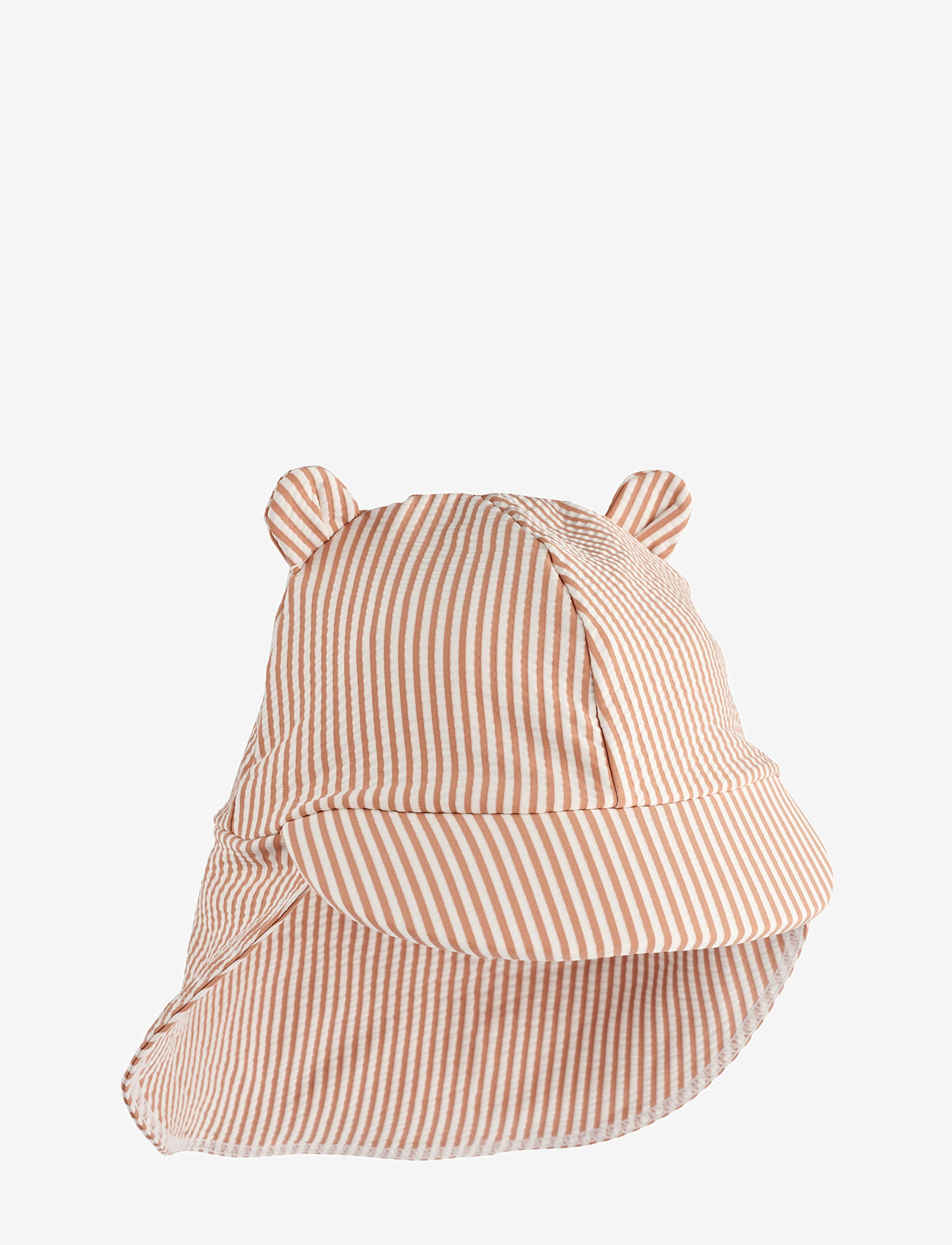 Liewood - Senia Seersucker Sun Hat With Ears - solhat - y/d stripe pale tuscany / creme de la creme - 1