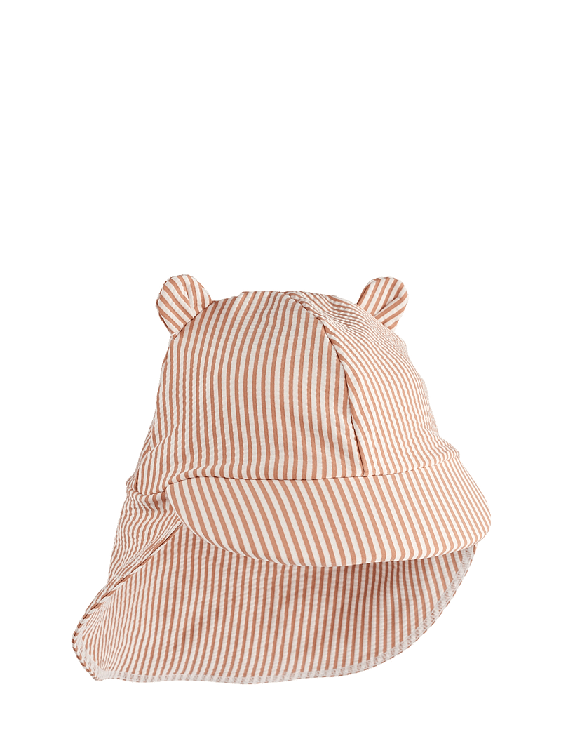 Liewood - Senia Seersucker Sun Hat With Ears - solhat - y/d stripe pale tuscany / creme de la creme - 1