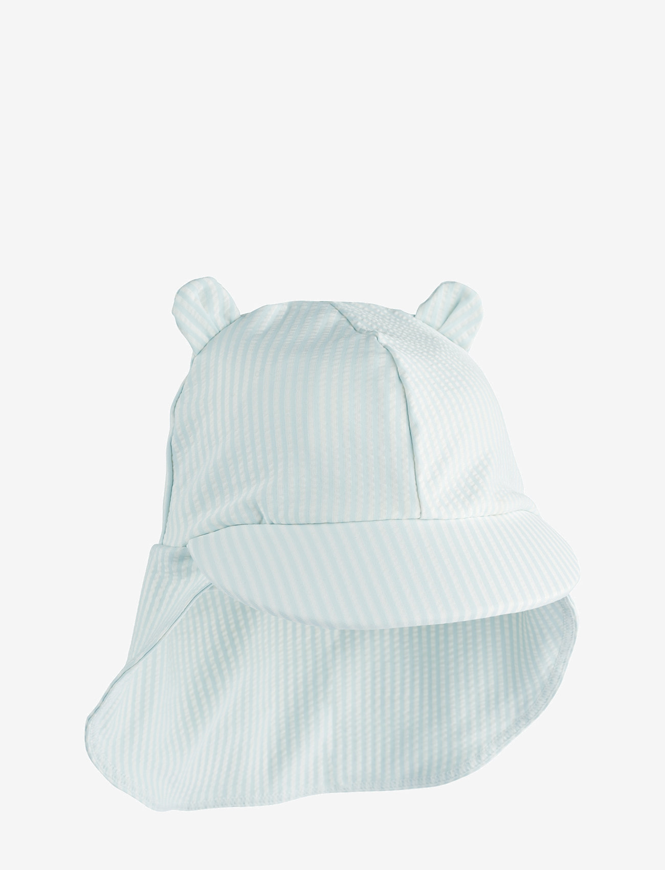 Liewood - Senia Seersucker Sun Hat With Ears - solhattar - y/d stripe pure sky / creme de la creme - 0