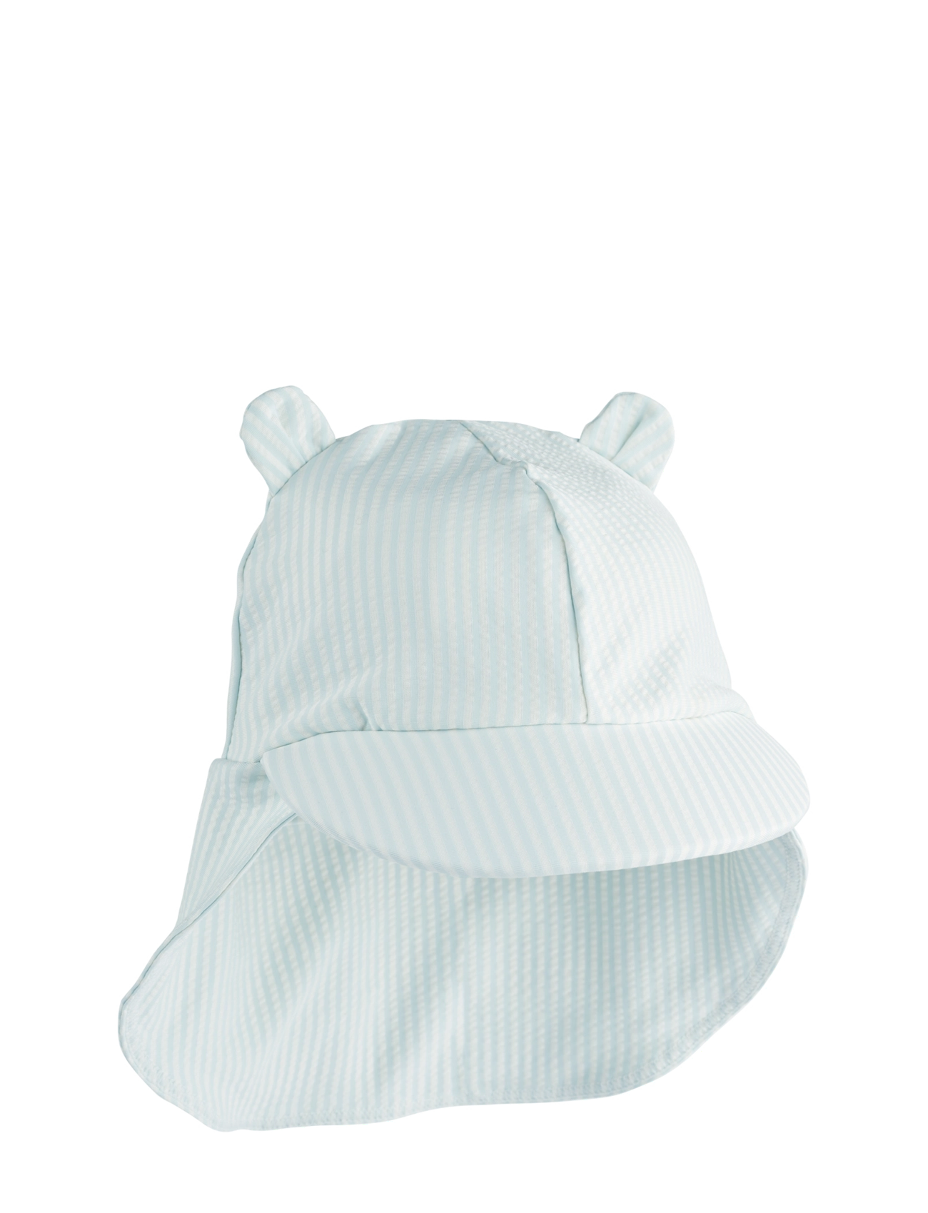 Liewood Senia Seersucker Sun Hat With Ears - Solhatter - Y/D STRIPE PURE SKY / CREME DE LA CREME / blue