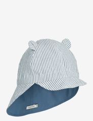 Liewood - Gorm reversible seersucker sun hat - zonnehoed - y/d stripe: blue wave/creme de la c - 0
