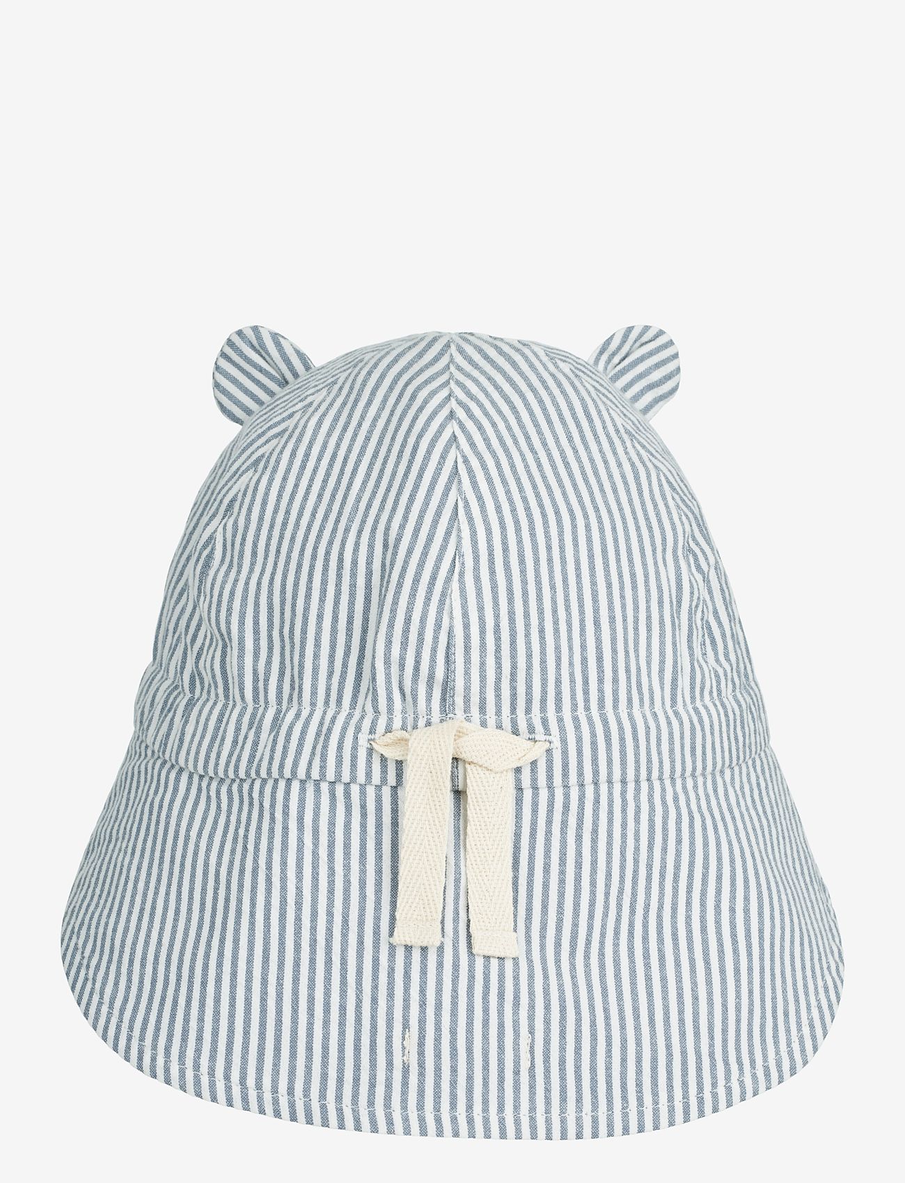 Liewood - Gorm Reversible Seersucker Sun Hat With Ears - solhatt - y/d stripe: blue wave/creme de la c - 1