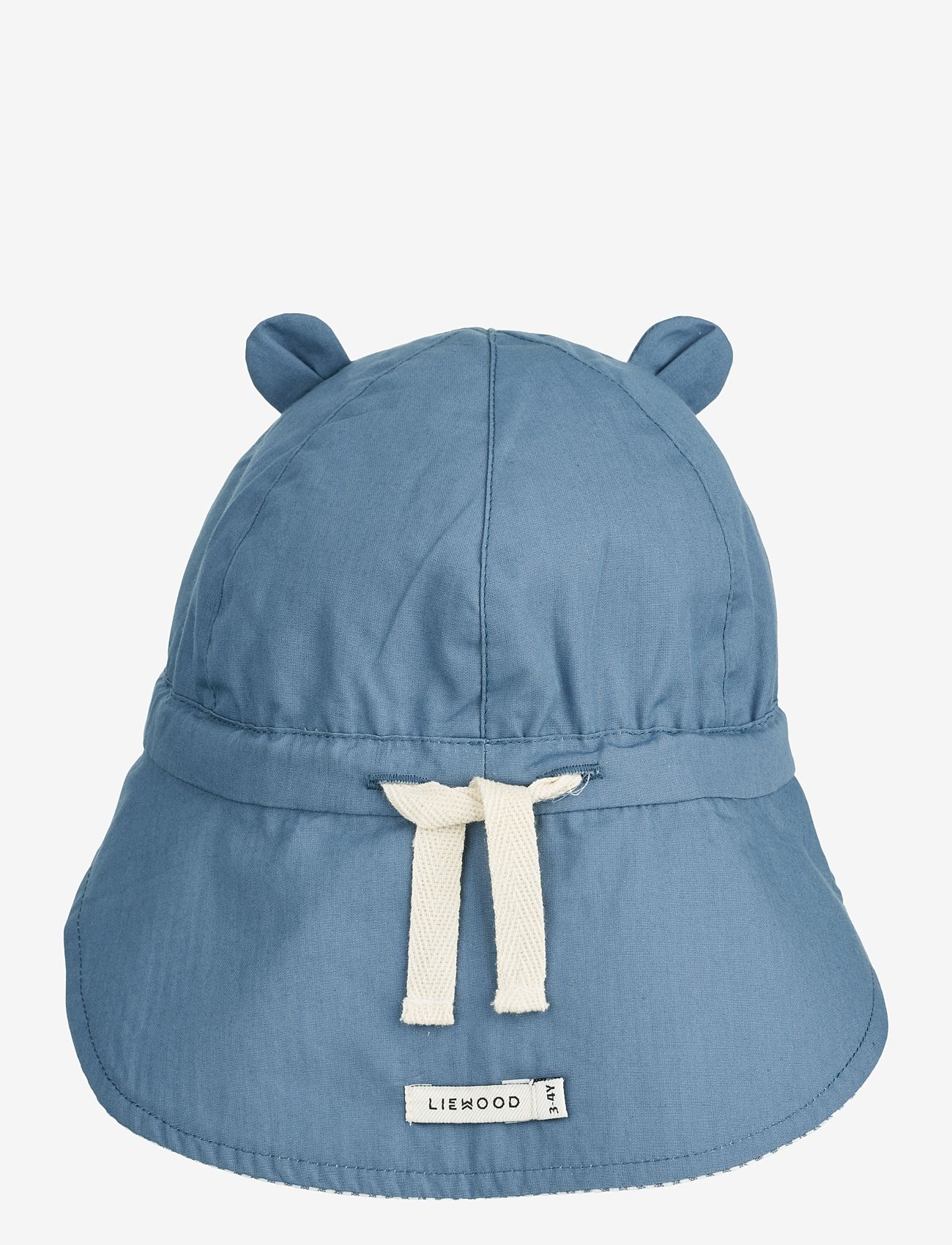 Liewood - Gorm Reversible Seersucker Sun Hat With Ears - solhatt - y/d stripe: blue wave/creme de la c - 4