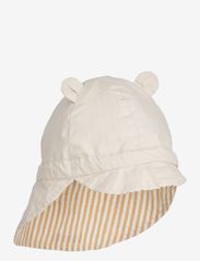 Liewood - Gorm reversible seersucker sun hat - solhat - y/d stripe yellow mellow / crème - 3