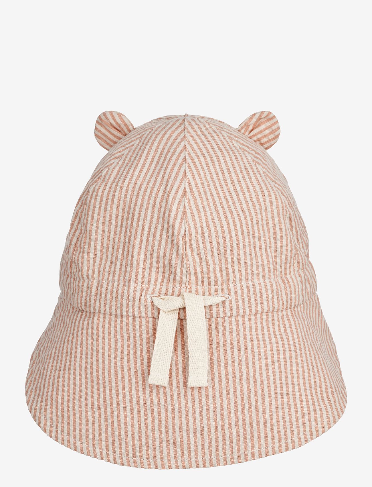 Liewood - Gorm Reversible Seersucker Sun Hat With Ears - solhattar - y/d stripe: tuscany rose/sandy - 2