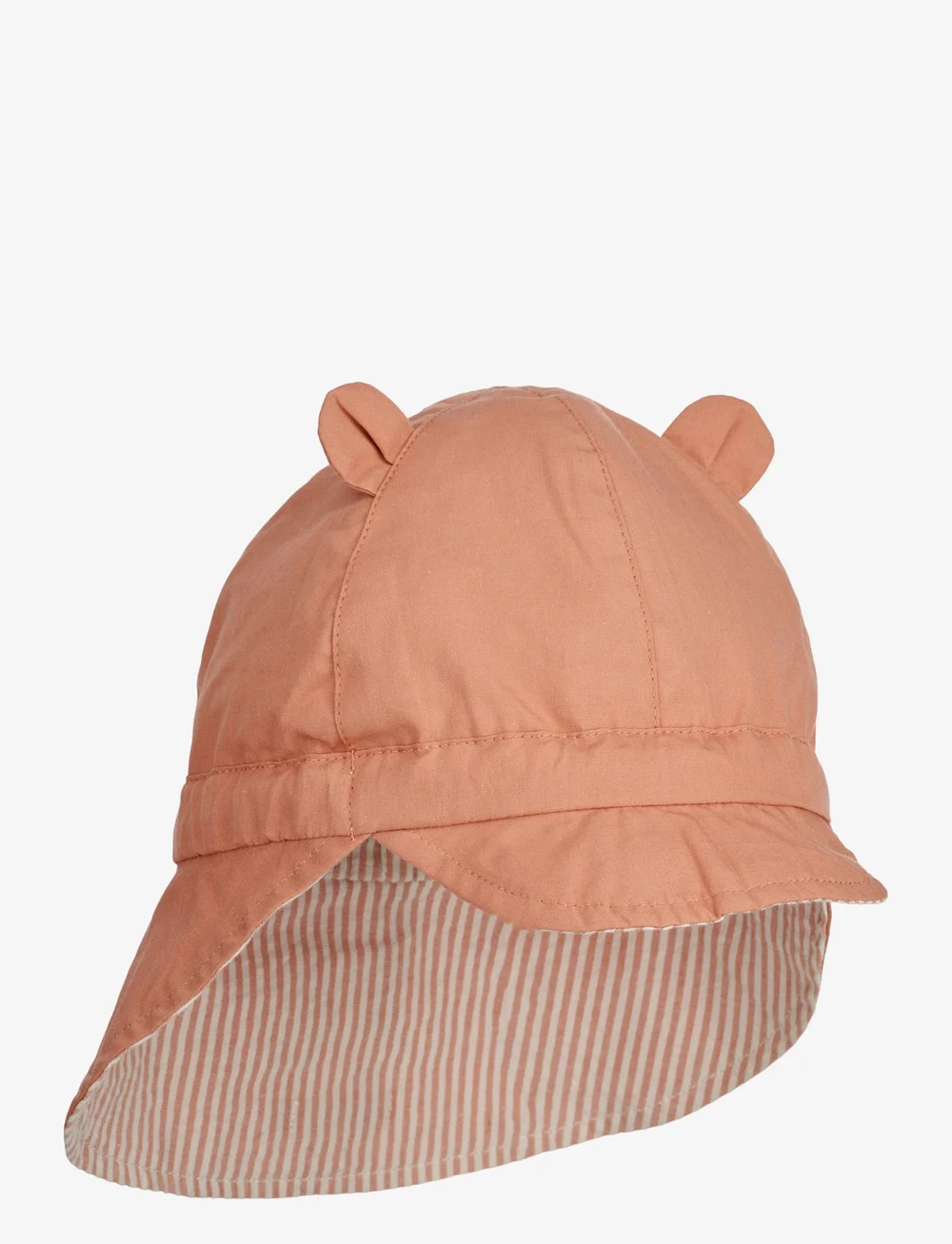Liewood - Gorm Reversible Seersucker Sun Hat With Ears - solhattar - y/d stripe: tuscany rose/sandy - 3