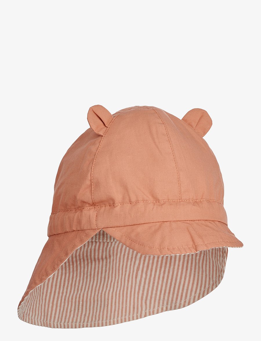 Liewood - Gorm reversible seersucker sun hat - päikesemütsid - y/d stripe: tuscany rose/sandy - 4