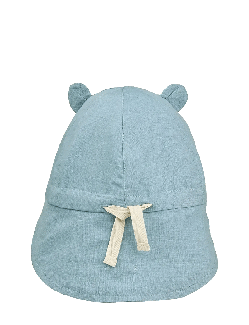 Liewood - Gorm Linen Sun Hat w Ears - solhattar - beach blue - 1