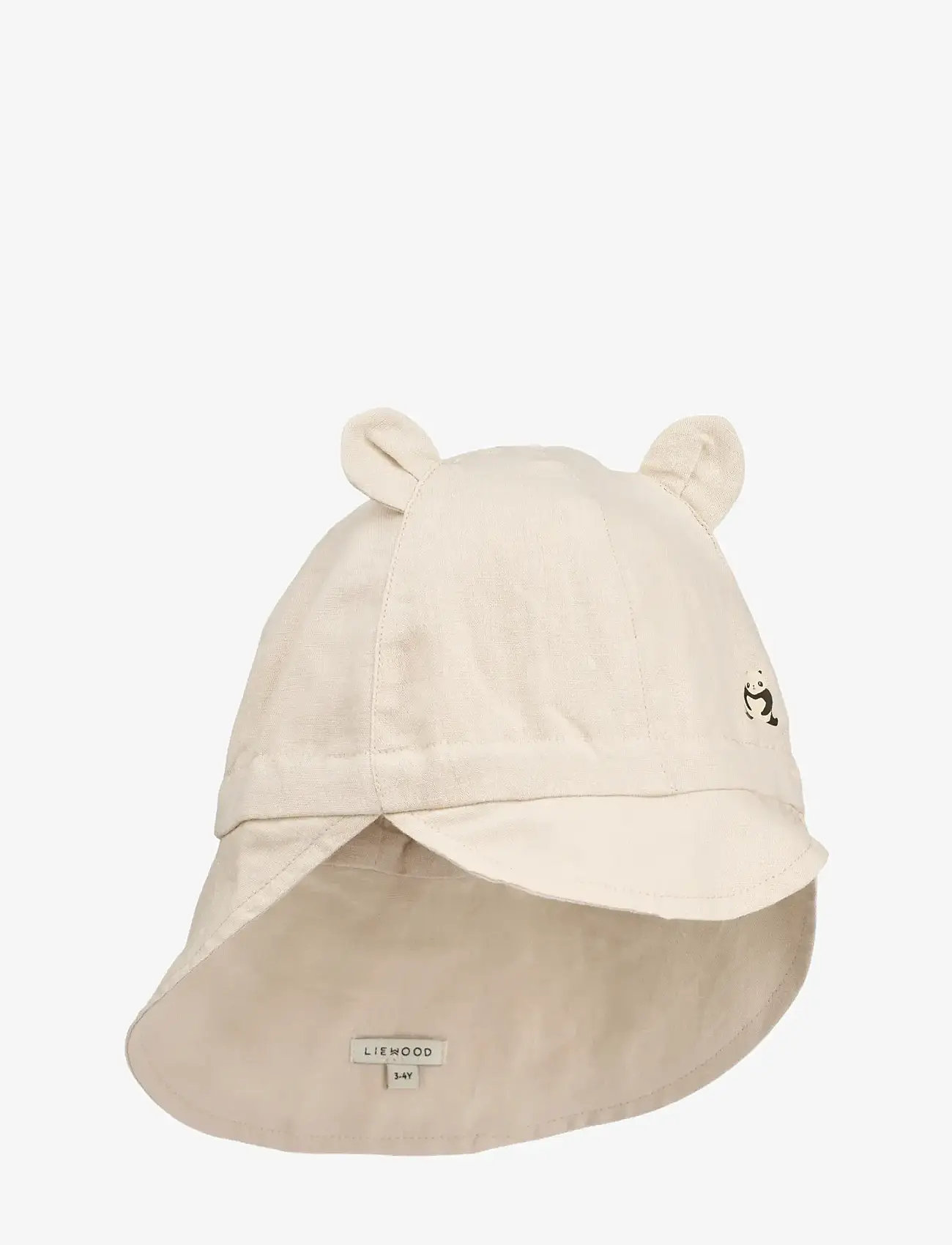 Liewood - Gorm Linen Sun Hat With Ears - solhatte - panda / sandy - 0