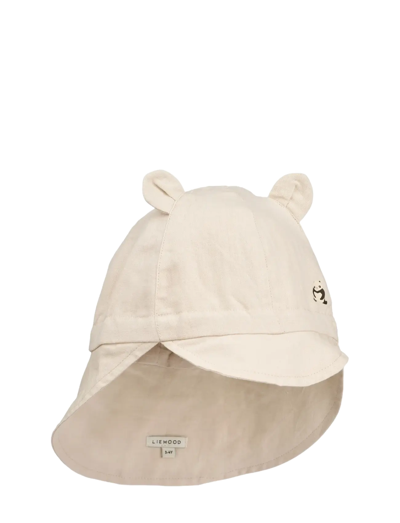 Liewood Gorm Linen Sun Hat With Ears - Sonnenhüte - PANDA / SANDY / cream