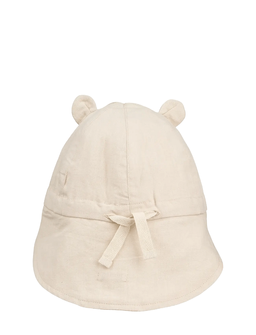 Liewood - Gorm Linen Sun Hat w Ears - skrybėlės nuo saulės - panda / sandy - 1