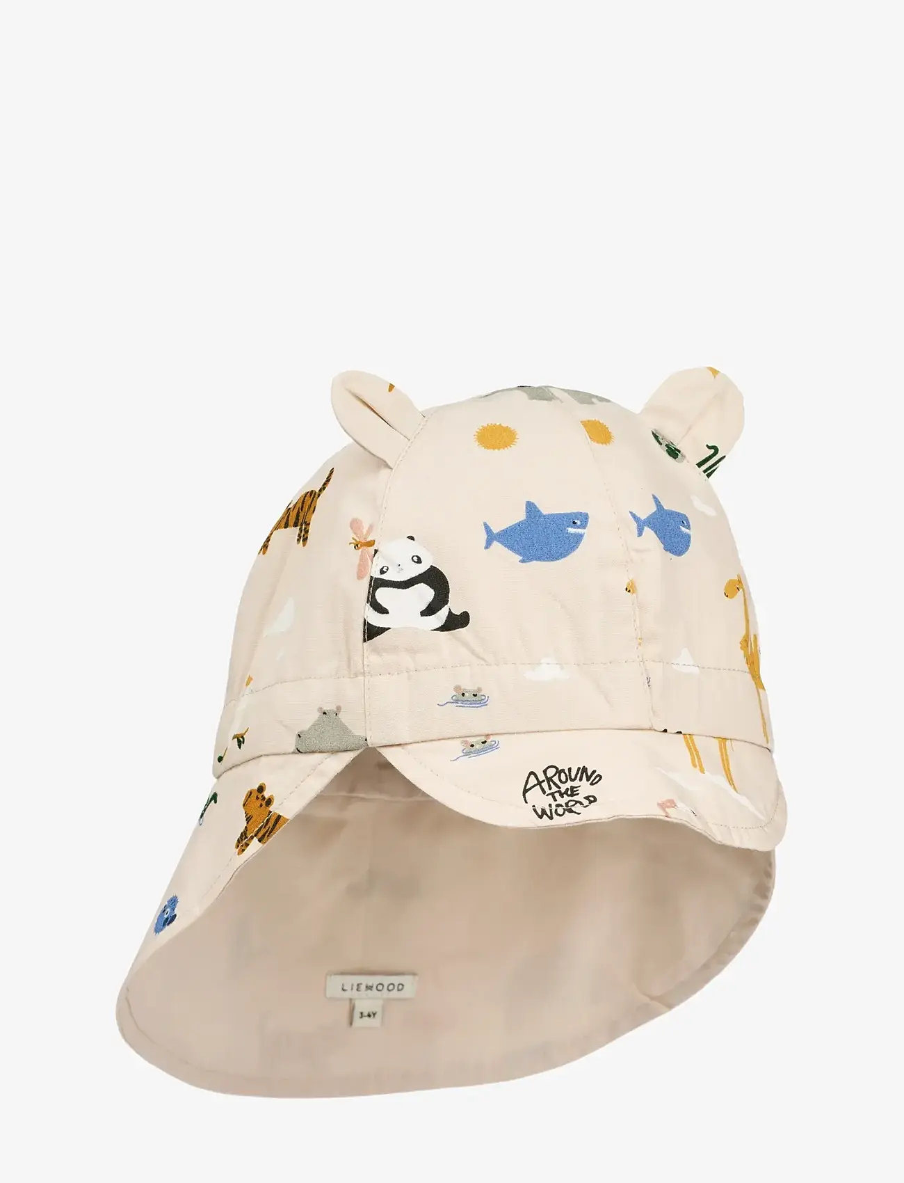 Liewood - Gorm Reversible Sun Hat w Ears - solhat - around the world / sandy - 1