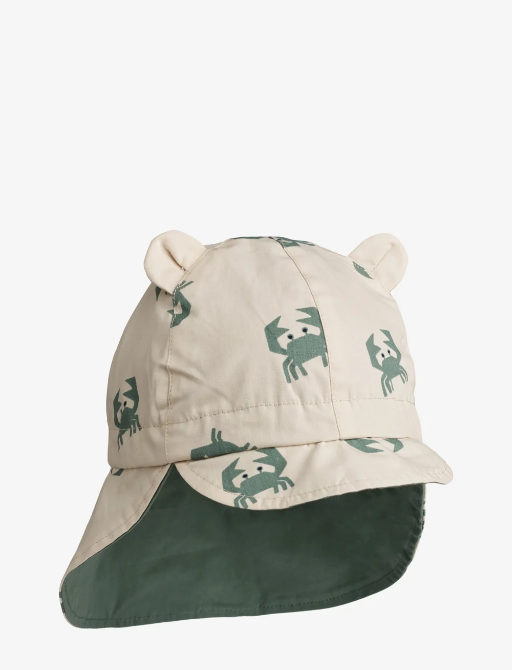 Liewood - Gorm Reversible Sun Hat With Ears - solhattar - crab sandy / pepppermint - 0