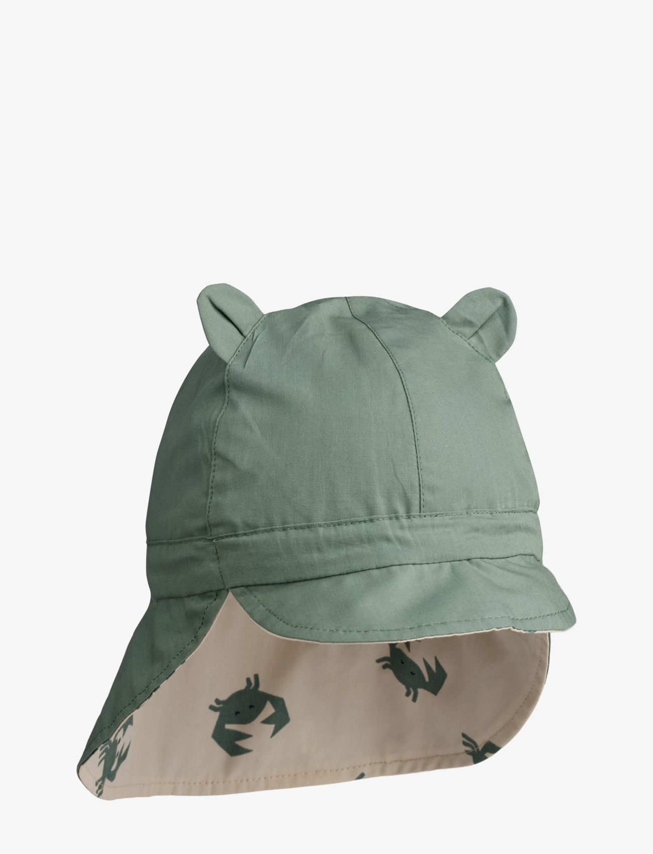 Liewood - Gorm Reversible Sun Hat w Ears - solhat - crab sandy / pepppermint - 1