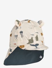 Gorm Reversible Sun Hat With Ears - SEA CREATURE SANDY