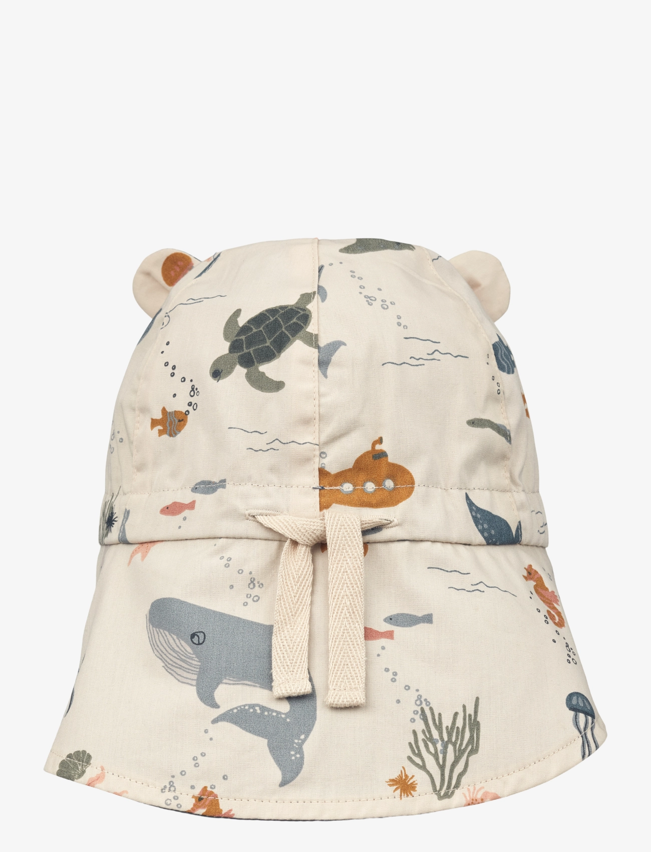 Liewood - Gorm Reversible Sun Hat w Ears - päikesemütsid - sea creature sandy - 1