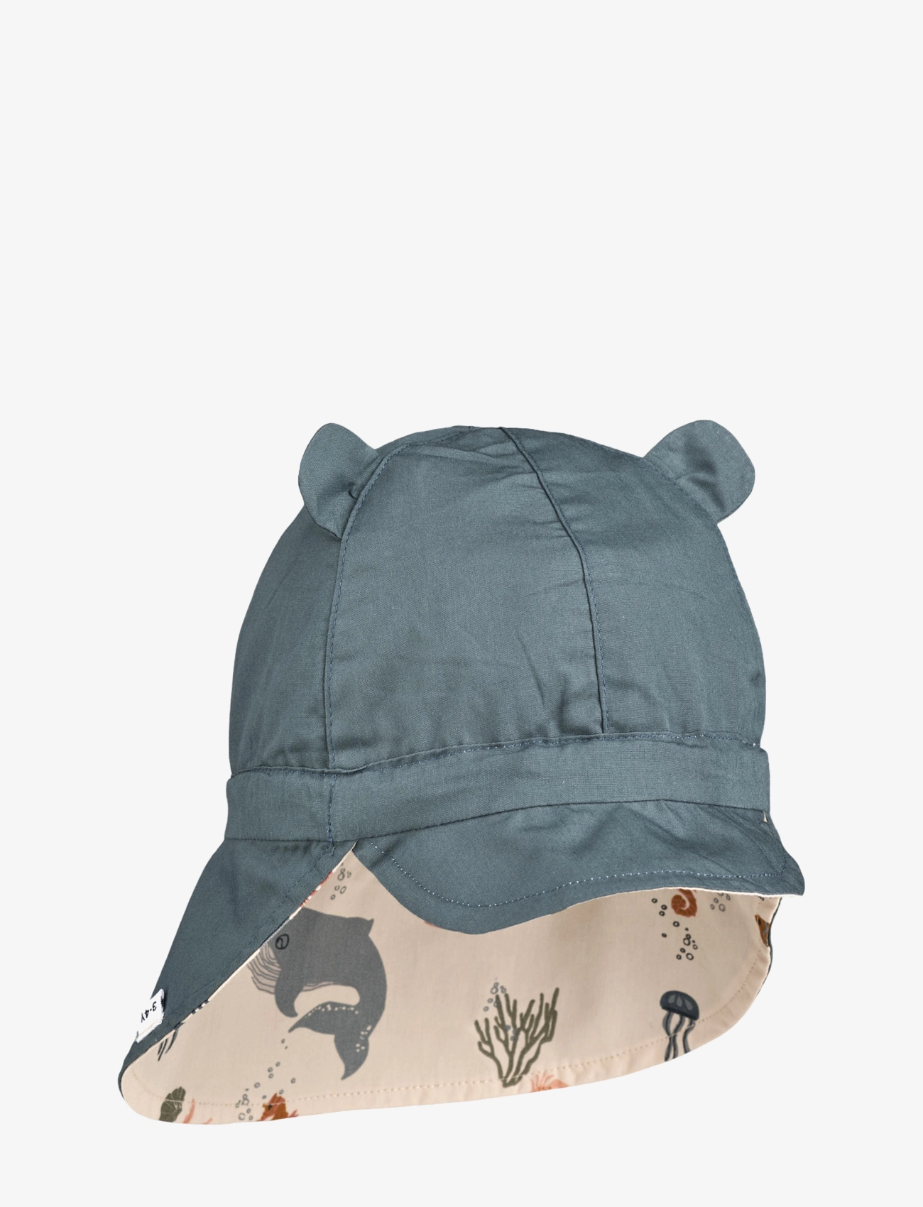Liewood - Gorm Reversible Sun Hat w Ears - päikesemütsid - sea creature sandy - 2