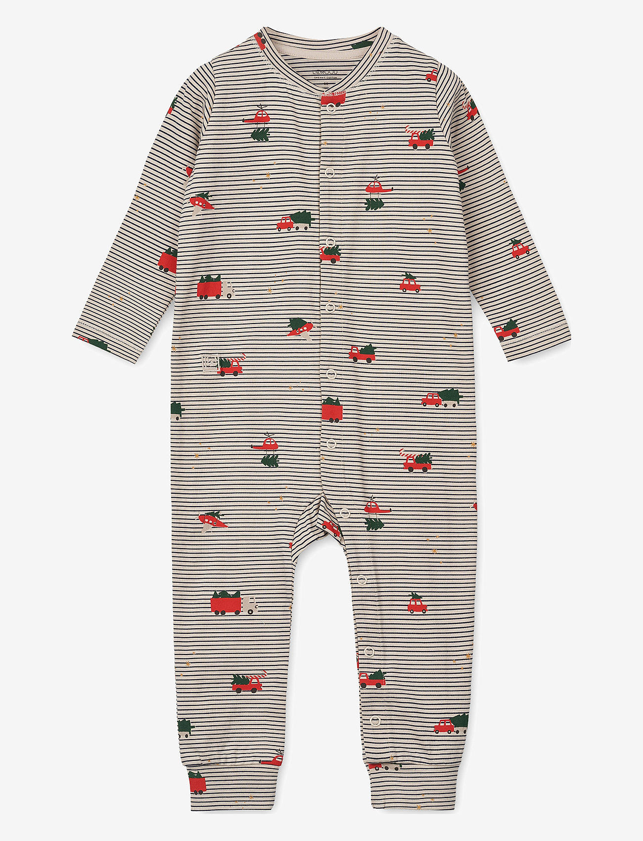 Liewood - Birk Printed Pyjamas Jumpsuit - holiday vehicles / stripe navy - 0
