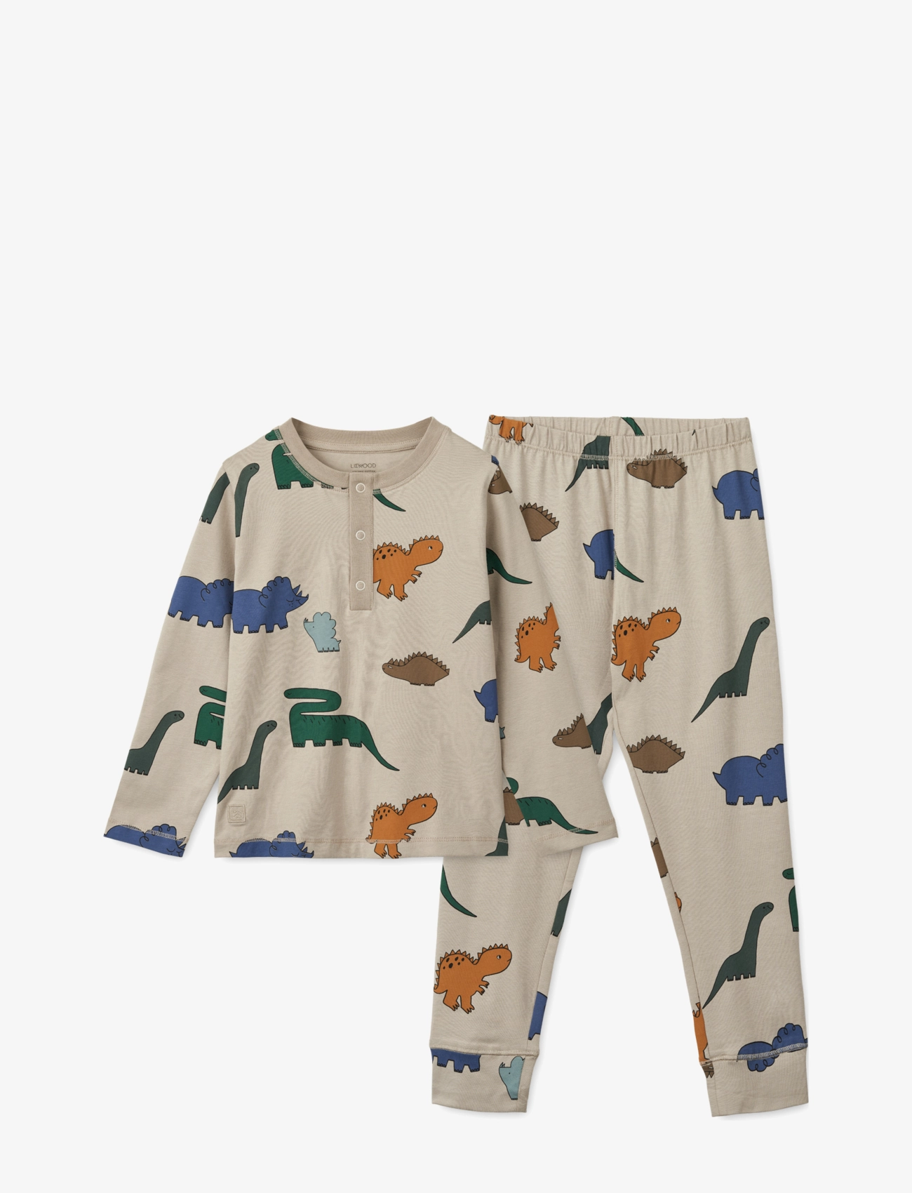 Liewood Wilhelm printed pyjamas set - Tøj - DINOSAURS / MIST / multi