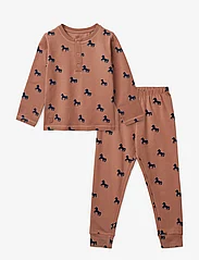 Liewood - Wilhelm Printed Pyjamas Set - horses / dark rosetta - 0