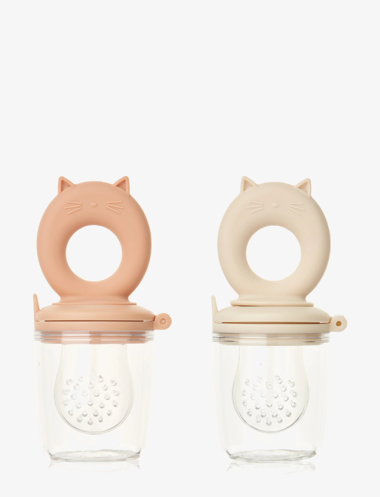 Liewood Miranda Cat Shape Food Feeder 2-Pack, One Size, Baby Feeding, Rosa - Pouches, Kinder