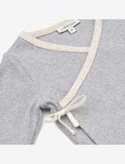 Liewood - Tadeo Rib Wrapover Cardigan - susegamieji megztiniai - light grey melange - 2