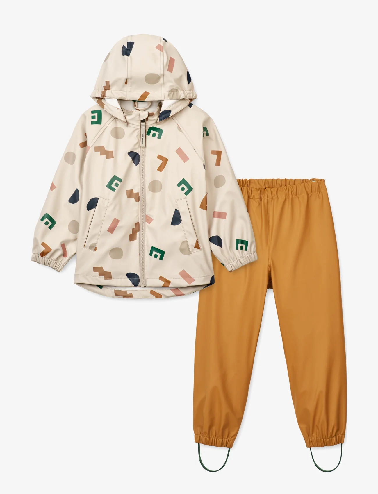 Liewood - Moby Printed Rainwear Set - regnsæt - graphic alphabet / sandy - 0