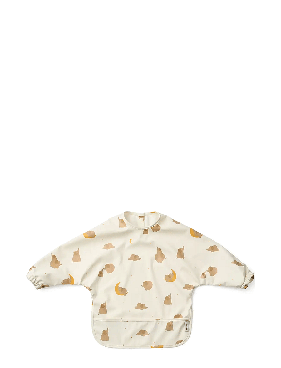 Liewood - Merle Printed Cape Bib - langarmlätzchen - elephant / creme de la creme - 0