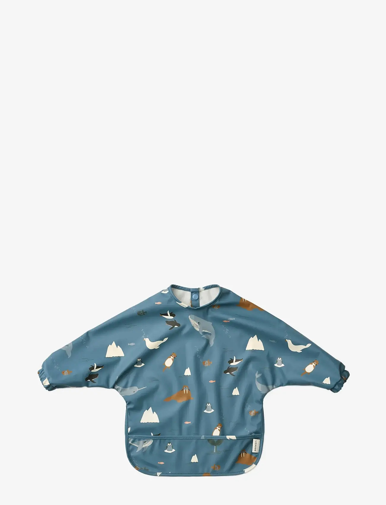 Liewood - Merle Printed Cape Bib - långärmad haklappar - arctic sea /  ocean view - 0