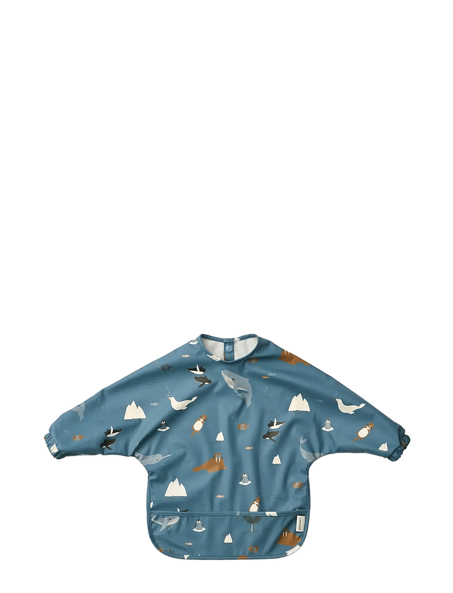 Liewood - Merle Printed Cape Bib - langarmlätzchen - arctic sea / ocean view - 0