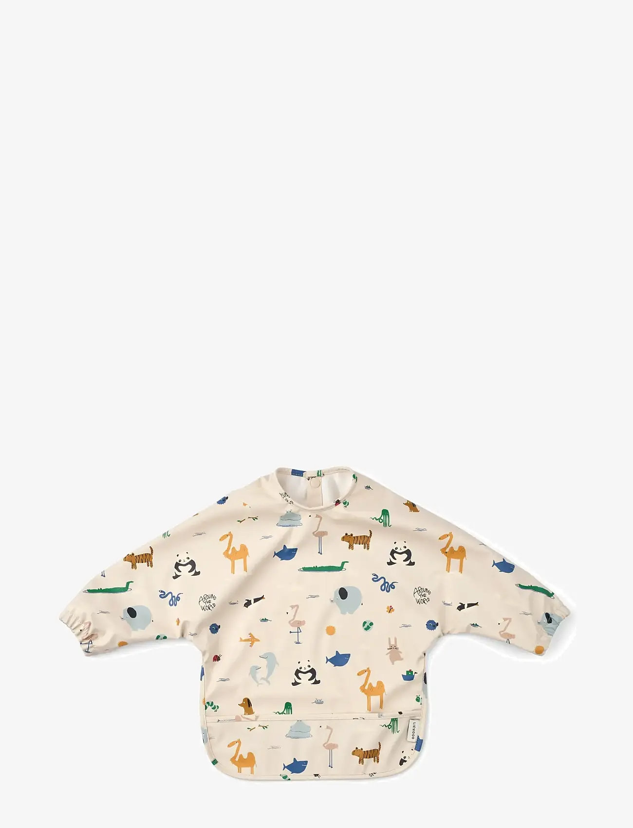 Liewood - Merle Printed Cape Bib - long sleeve bibs - around the world / sandy - 0