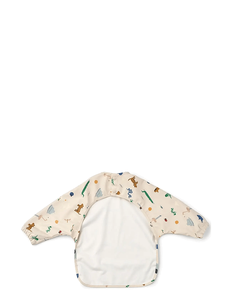 Liewood - Merle Printed Cape Bib - long sleeve bibs - around the world / sandy - 1