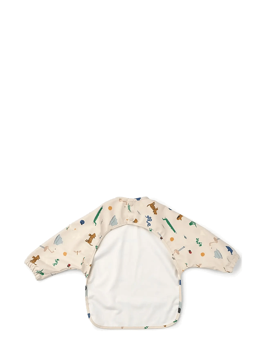 Liewood - Merle Printed Cape Bib - pitkähihainen ruokalappu - around the world / sandy - 1